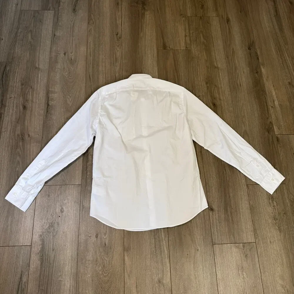 J.Crew Classic Fit Flex Casual Shirt Men M White Button Down Long Sleeve Stretch